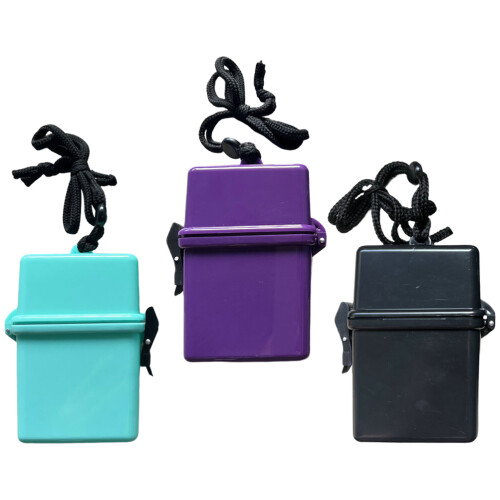 6Pcs Assorted Color Plastic Storage Case with Lanyard 1