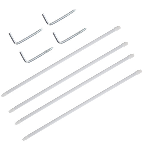 4Pcs Multipurpose White Iron Telescopic Clothes Drying Rod