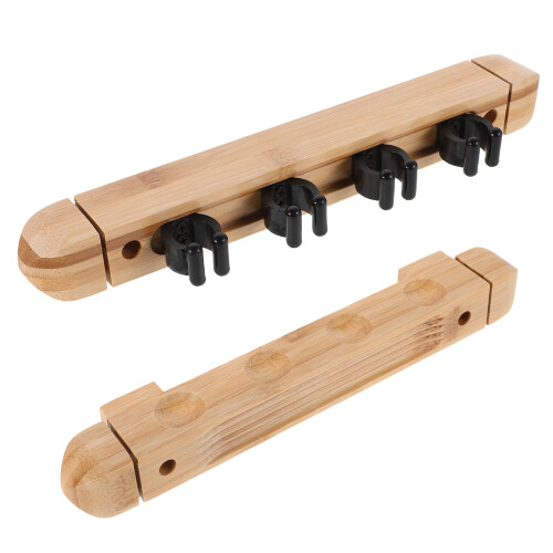 3Sets Solid Wood Billiard Cue Rack Khaki Wall Mount Pool Stick Holder 2