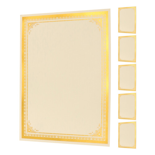 18Pcs Award Certificate Sheets with Elegant Gold Foil Border 1