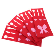 20Pcs Large Capacity Red Cutlery Bags for Valentine's Day Wedding Use