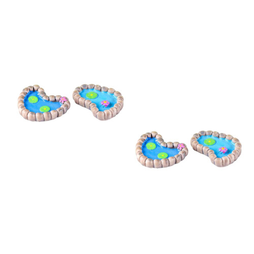 4Pcs Durable Resin Micro Landscape Pond Decors Assorted Colors 2