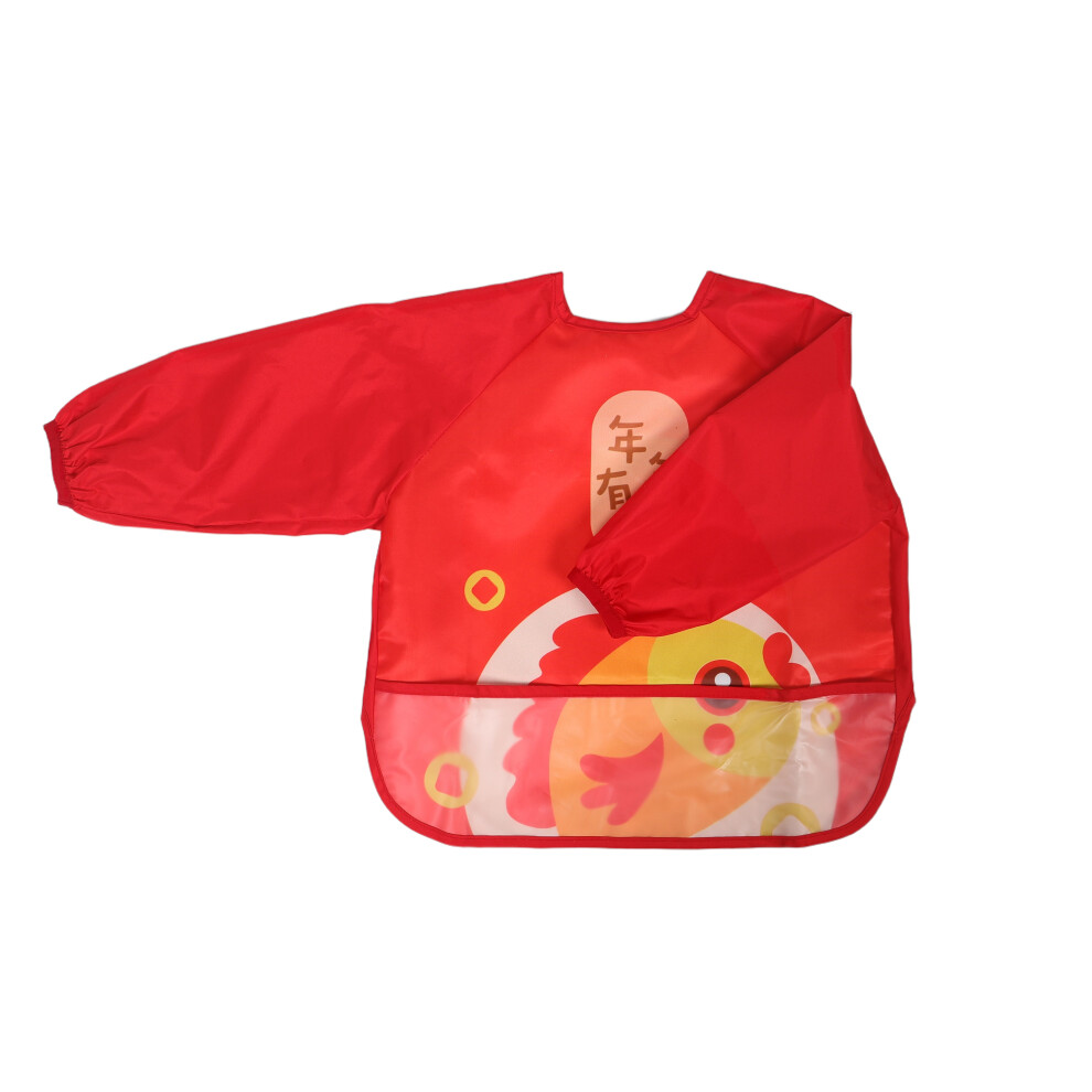 4Pcs Baby Smock Bibs Waterproof Toddler Feeding Aprons Red Vaguelly