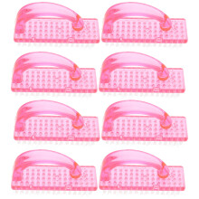 16Pcs Pink Plastic Fingernail Scrub Brushes Durable Manicure Tools
