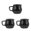 3Pcs Black Ceramic Milk Containers Mini Syrup and Cream Pitchers 4