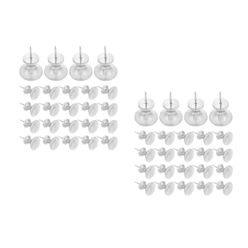 60Pcs Silver Metal Wall Tacks Push Pin Clips for Office Use 2
