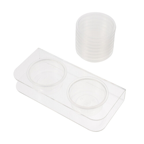 5Sets Stabile Transparente Reptilennäpfe ABS Futter- Und Trinkschalen 2