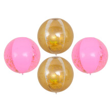 8Pcs Shiny PVC Inflatable Beach Balls Multicolor Outdoor Water Toy