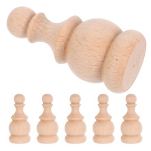 30Pcs Wood Stair Post Toppers Khaki Unfinished Finials for DIY Crafts