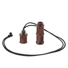 2Pcs Hollow Openable Wood Pendant Necklace with Agate Cord for Style