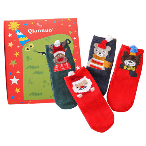 8Paren Paar Elastische Kinderkatoenen Kerstfeestsokken