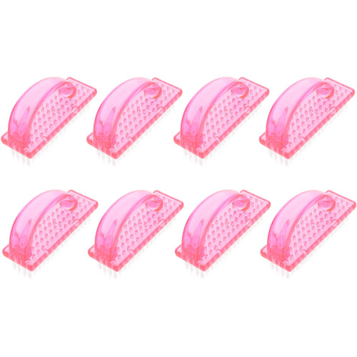 16Pcs Pink Plastic Fingernail Scrub Brushes Durable Manicure Tools 1