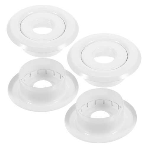 12Pcs White Fire Sprinkler Cover Plate Two-Piece Trim Ring for Ceiling