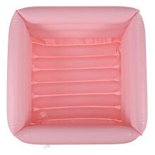 4Pcs Portable Pink Inflatable Foot Bath Basin with Drainage for Travel