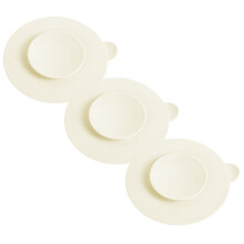 9St Baby Tafelmatten Siliconen Antislip Kommetjes Zuignap Wit