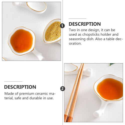 8Pcs Two-in-One Ceramic Chopstick Rest and Soy Sauce Plate 1
