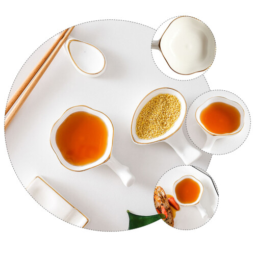 8Pcs Two-in-One Ceramic Chopstick Rest and Soy Sauce Plate 2