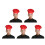 5Pcs Red Cooking Chef Hats Mushroom Design Cotton Polyester Caps 9