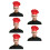 5Pcs Red Cooking Chef Hats Mushroom Design Cotton Polyester Caps 3