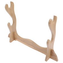 2Pcs Household Khaki Wood Stand Two-Tier Display Organizer Rack