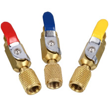6Pcs Durable Brass Vacuum Pump Adapter and Refrigerant Ball Valves