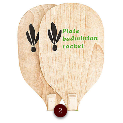 6Pcs Natural Wood Beach Ball Racket Lightweight Durable Beige Set 1