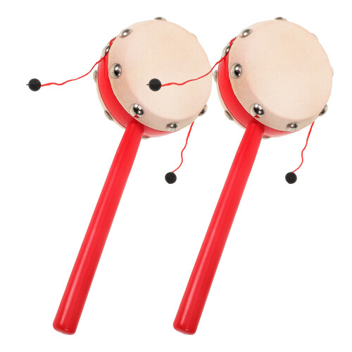 4Pièces Jouets Traditionnels Rouges Tambour À Bébé 1