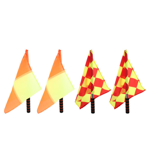 8Pcs Assorted Color Soccer Referee Flags Non-Slip Grip Linesman Flags 1