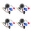 4Pcs Inline Automotive Water Temp Gauge with Voltage Display Black 6