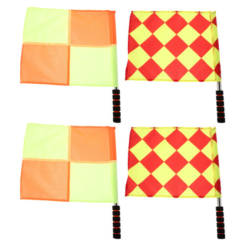 8Pcs Assorted Color Soccer Referee Flags Non-Slip Grip Linesman Flags 2