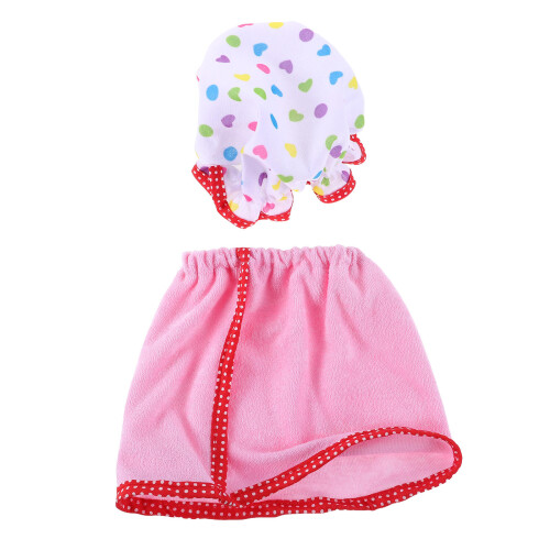 3Pcs Polyester Doll Bathrobe Set Red Hat Sleepwear for 18 Inch Dolls 1