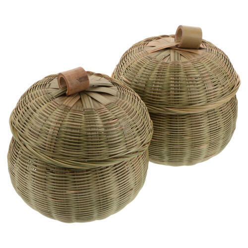 4Pcs Compact Bamboo Go Game Jars with Lid Olive Green Storage 2