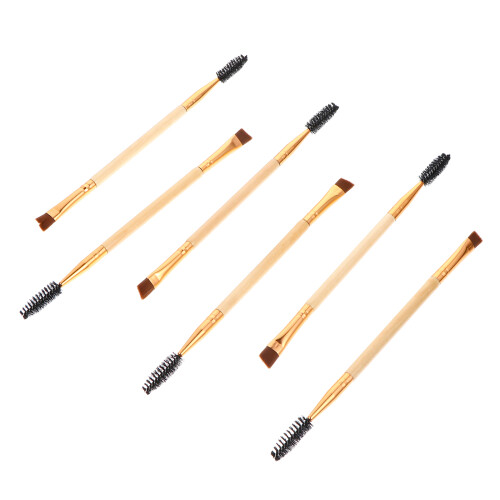 12Pièces Ensemble Pinceaux Sourcils Cils Khaki Double Usage