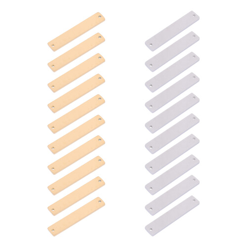 40Pièces Pendentifs Rectangles Horizontaux Métal Couleurs Variées DIY