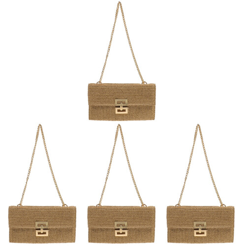 4Pièces Pochette Femme Beige Accessoire Mode Imitation 2