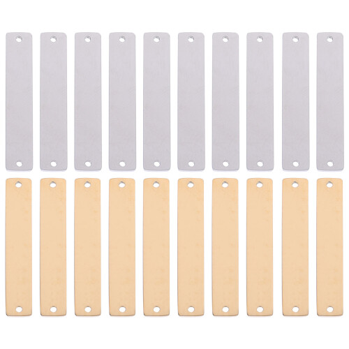 40Pièces Pendentifs Rectangles Horizontaux Métal Couleurs Variées DIY 1