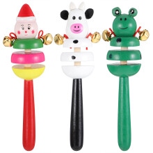 3Pièces Hochet Bois Couleurs Assorties Jouet Bébé