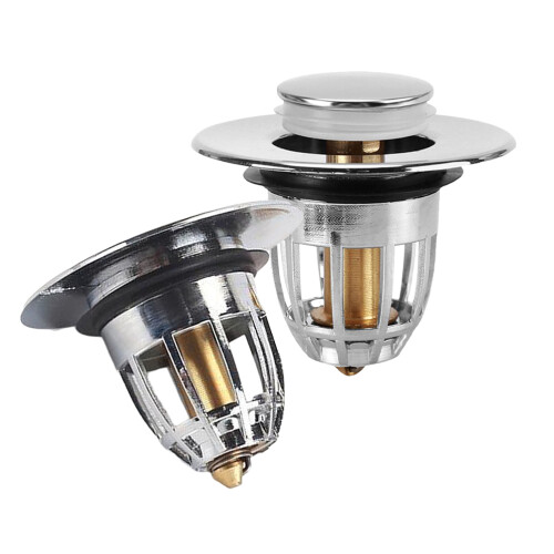 4Pcs Practical Bathroom Sink Drain Stoppers ABS Copper Silver Finish 2