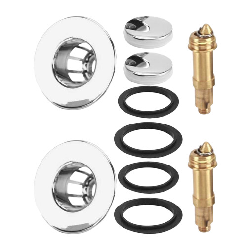 4Pcs Practical Bathroom Sink Drain Stoppers ABS Copper Silver Finish 1