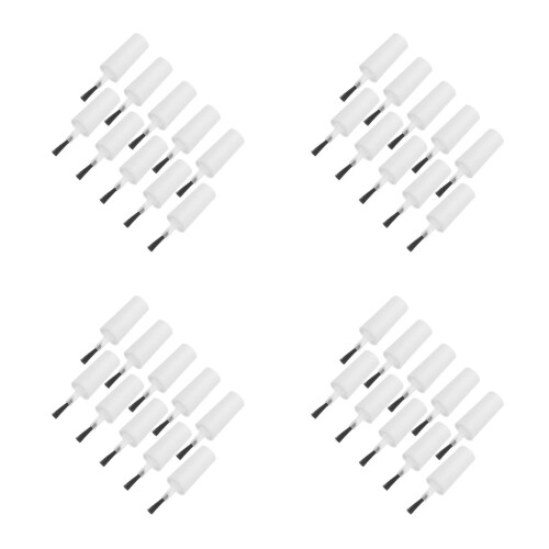 40Pcs White Plastic Nail Polish Brush Replacement Caps for Gel Liquid 2