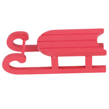 4Pcs Wooden Red Christmas Sleigh Tabletop Ornament for Decor