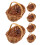 12Pcs Lightweight Mini Picnic Baskets Handwoven Rattan Light Brown 1