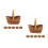 12Pcs Lightweight Mini Picnic Baskets Handwoven Rattan Light Brown 9