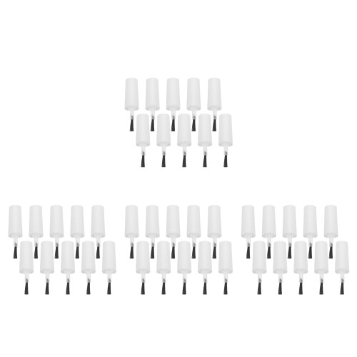 40Pcs White Plastic Nail Polish Brush Replacement Caps for Gel Liquid 1
