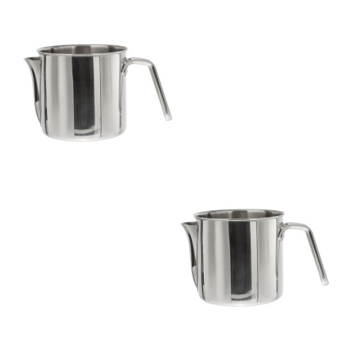2Pcs Multi-Use Stainless Steel Grease Strainer Oil Storage Jug Silver 1