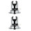2Pcs Heavy Duty Silver Shower Head Bracket ABS Suction Cup Holder 5