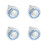 4Pcs Durable Plastic Pressurized Shower Head Silver Adjustable Design 6