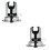 2Pcs Heavy Duty Silver Shower Head Bracket ABS Suction Cup Holder 6