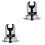 2Pcs Heavy Duty Silver Shower Head Bracket ABS Suction Cup Holder 3