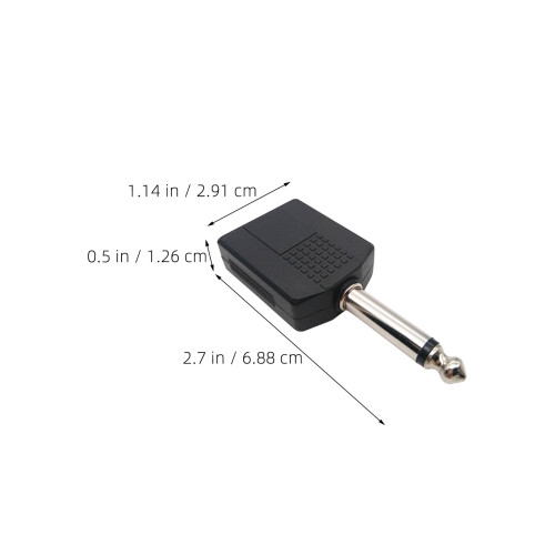 20Pcs Stereo Headphone Jack Adapter Black Plastic Metal for Audio Use 1